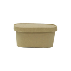 Kraft Rectangular Paper Containers – 500ml–1000ml | Paper/PP Lids | 300 PCS