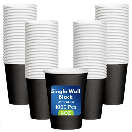 PAPER CUP SINGLE WALL 8OZ BLACK - 1X1000 PCS