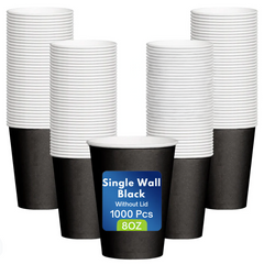 PAPER CUP SINGLE WALL 8OZ BLACK - 1X1000 PCS