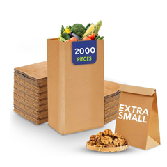 Square Bottom Paper Bags – Brown & White | Multiple Sizes | Eco-Friendly Kraft Grocery Bags