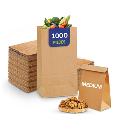 Square Bottom Paper Bags – Brown & White | Multiple Sizes | Eco-Friendly Kraft Grocery Bags