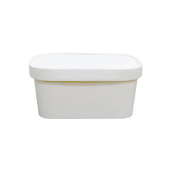 White Rectangular Paper Containers – 500ml–1000ml | Paper/PP Lid | Eco-Friendly Packaging
