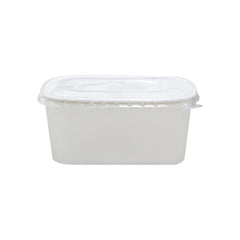White Rectangular Paper Containers – 500ml–1000ml | Paper/PP Lid | Eco-Friendly Packaging