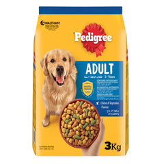 Pedigree Chicken & Vegetables Adult Dry Dog Food - 3KG