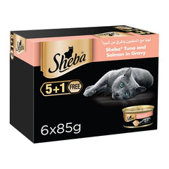 Sheba Flaked Tuna Topped with Salmon Wet Cat Food - 85G