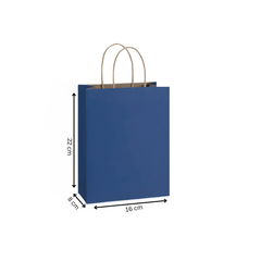 Blue Paper Bags with Twisted Handles – Multiple Sizes | Retail & Gift Carry Bags