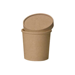 Kraft Soup Cup Brown With Lid 1X500 Pieces