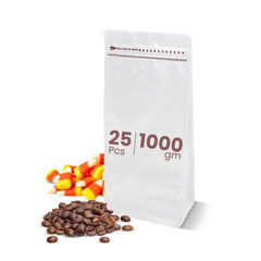 Recloseable Coffee Pouches – Black & White | 250g, 500g, 1000g & 3kg