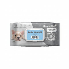 Absorb Plus Charcoal Pet Wipes Baby Powder Scented - 80PCS