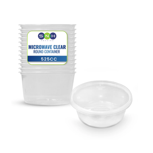 Clear Microwave Round Containers with Lids – Leak-Proof & Microwave Safe for Food Storage