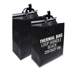 Thermal Bags with Loop Handle – Black & White | Multiple Sizes | Insulated Bulk Bags