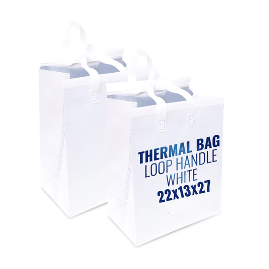 Thermal Bags with Loop Handle – Black & White | Multiple Sizes | Insulated Bulk Bags