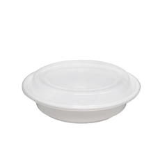Microwave Container Round with Lid – White & Black | Multiple Sizes | Food Storage & Takeaway Containers