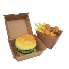 Endura Burger Box Brown – 105x102x83mm | Eco-Friendly Kraft Takeaway Box
