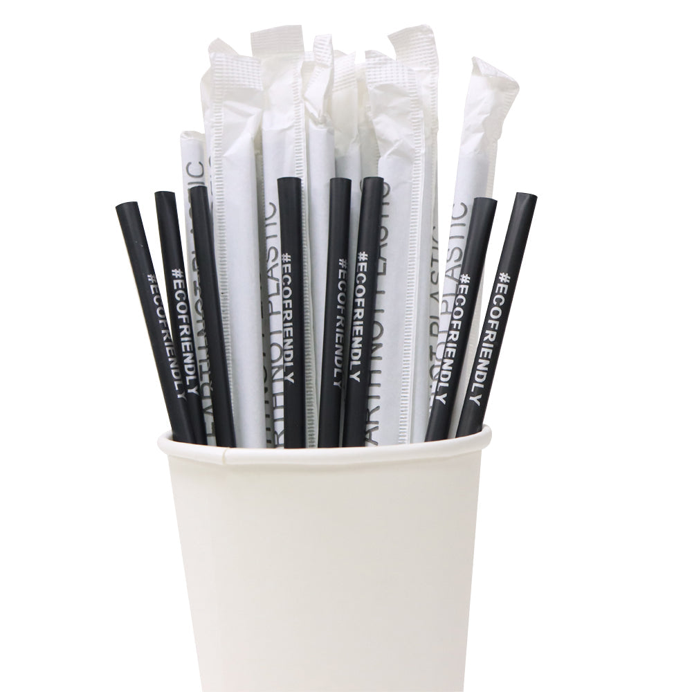 Eco Friendly Biodegradable Straw 6MM Black 10000 Pieces - Your One Stop Solution UAE