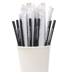 Eco Friendly Biodegradable Straw 6MM Black 10000 Pieces - Your One Stop Solution UAE