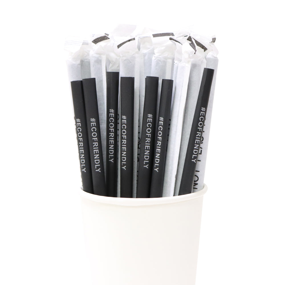 Eco Friendly Biodegradable Straw 8MM Black 10,000 Pieces - Your One Stop Solution UAE