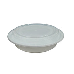 Microwave Container Round White With Lid 1X150 Pieces