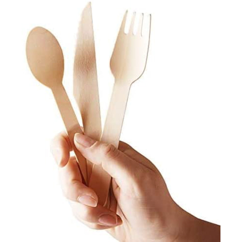 Wooden Cutlery Spoon Fork Knife With Napkin - Your One Stop Solution UAE
