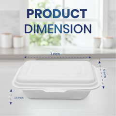 Bagasse Lunch Boxes – Eco-Friendly Biodegradable Disposable Boxes | Multiple Sizes & Compartments