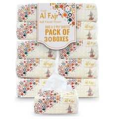 AL FAJR Nylon Tissue – 600 Sheets | 5 Boxes x 6 Packets | Extra Strong, Soft & Long-Lasting