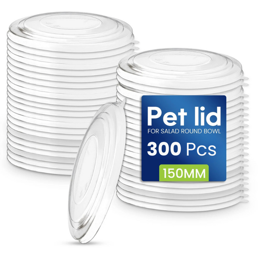 Round Salad Bowl Lids – PET & PP Material | 150mm & 165mm | 1x300 PCS | Clear, Food-Grade & Leak-Proof