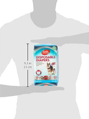 Simple Solution Disposable Female Dog Diapers, White, Medium, Pack of 12, M (Pack of 1)