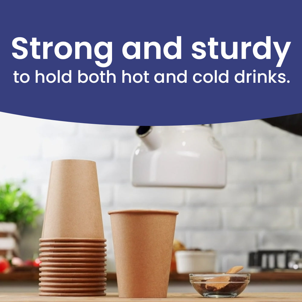 Single Wall Coffee Cup 8 Oz Brown 50X20 1000 Pieces - Your One Stop Solution UAE