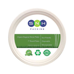 Bagasse Biodegradable Plate White 7 Inch 1000 Pieces - Your One Stop Solution UAE