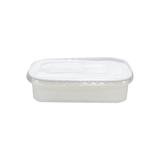 White Rectangular Paper Containers – 500ml–1000ml | Paper/PP Lids | 300 PCS | Eco-Friendly Boxes