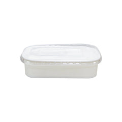 White Rectangular Paper Containers – 500ml–1000ml | Paper/PP Lid | Eco-Friendly Packaging