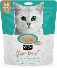 Kit Cat Puree 600g Tuna & Fiber(Hairball)-40pcs