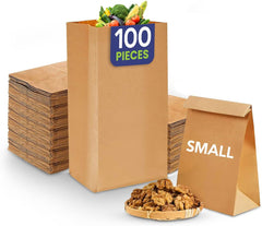 Square Bottom Paper Bags – Brown & White | Multiple Sizes | Eco-Friendly Kraft Takeaway Bags