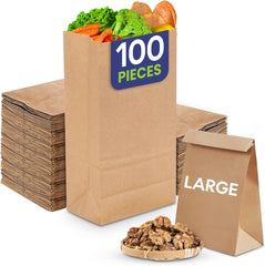 Square Bottom Paper Bags – Brown & White | Multiple Sizes | Eco-Friendly Kraft Takeaway Bags