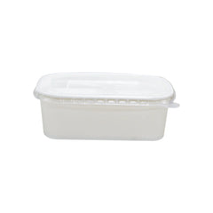 White Rectangular Paper Containers – 500ml–1000ml | Paper/PP Lid | Eco-Friendly Packaging