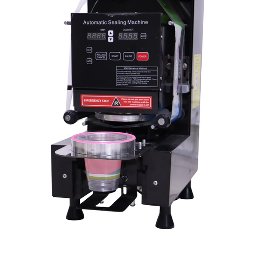 Automatic PP Cup Sealing Machine | Commercial Bubble Tea & Juice Cup Sealer | Food Packaging Equipment