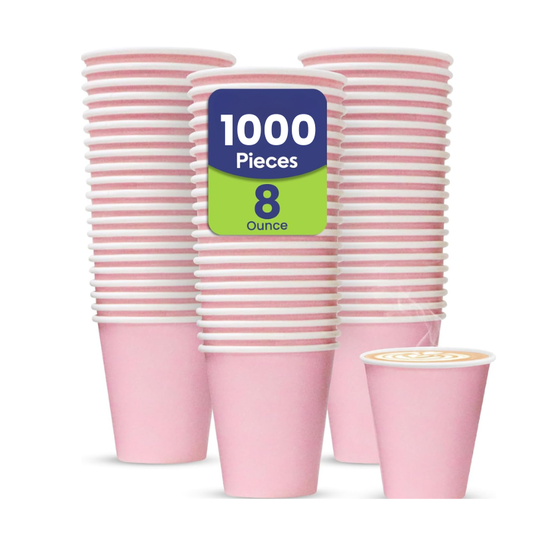 Paper Cup Single Wall – 8oz Pink | 1x1000 PCS | Eco-Friendly Disposable Drink Cups