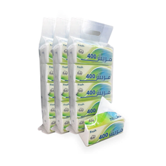 Fresh Nylon Facial Tissue – 400 Sheets | 5 Boxes x 6 Pack | Multipurpose Tissue Paper for Home, Office & Car Use