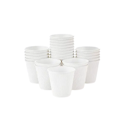 Paper Cup Ripple Wall – White | 4oz, 8oz & 12oz | Hot & Cold Beverage Cups