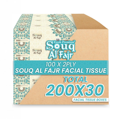 مناديل الوجه سوق الفجر 200 منديل عبوة واحدة 5 قطع