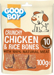 GOOD BOY Armitage Crunchy Chicken & Rice Bones Dog Treats 100g