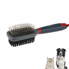 Double-Sided Brush Nylon Bristles & Pins for Dogs and Cats