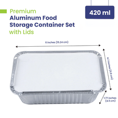 Aluminium Food Containers with Paper Lids – Multiple Sizes | Food-Grade Takeaway Packaging