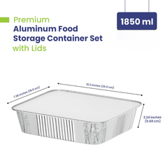 Aluminium Food Containers with Paper Lids – Multiple Sizes | Food-Grade Takeaway Packaging