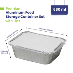 Aluminium Food Containers with Paper Lids – Multiple Sizes | Food-Grade Takeaway Packaging