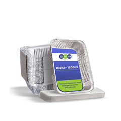 Aluminium Food Containers with Paper Lids – Multiple Sizes | Food-Grade Takeaway Packaging