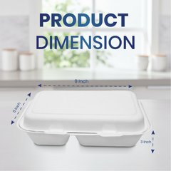 Bagasse Lunch Boxes – Eco-Friendly Biodegradable Disposable Boxes | Multiple Sizes & Compartments