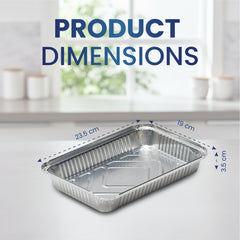 Aluminium Food Containers with Paper Lids – Multiple Sizes | Food-Grade Takeaway Packaging