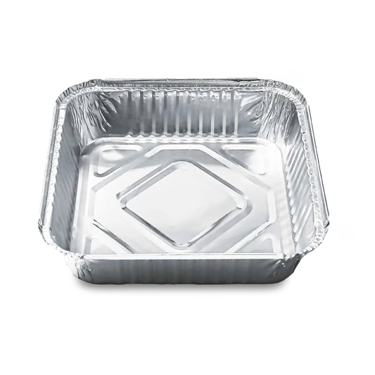 Aluminium Food Containers with Paper Lids – Multiple Sizes | Food-Grade Takeaway Packaging