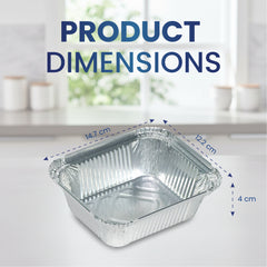 Aluminium Food Containers with Paper Lids – Multiple Sizes | Food-Grade Takeaway Packaging